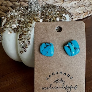 Faux Turquoise Stud Earrings