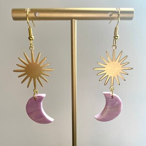 Celestial Pink Marble Dangle Earring