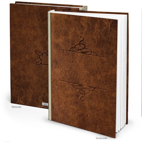 Recipe book for writing yourself in leather look DIN A4 with customizable cover