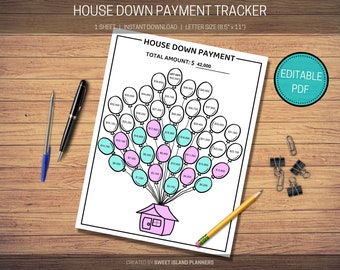 Down payment Savings, House Savings, Savings Tracker, Home Down payment, Home Savings Tracker, Down Payment, Home Deposit, House Tracker