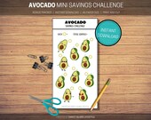 Avocado Savings Tracker Printable, Savings Challenge Digital Download, Cute Money Tracker PDF for Cash Stuffing