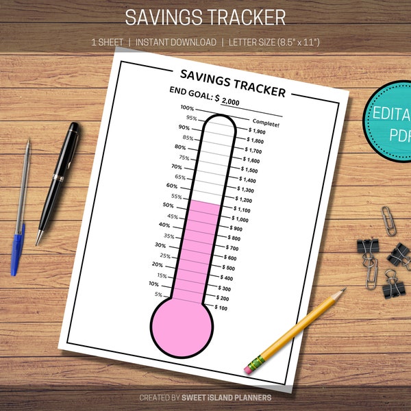 Savings Tracker, Savings Challenge, Savings Printable, Emergency Fund, Money Tracker, Savings Goal, Sinking Funds, Debt Tracking, Budget