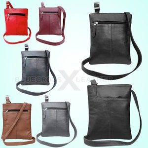 Real Leather Black Cross Body Bag Ladies Handbag Messenger Shoulder Across Handbag black
