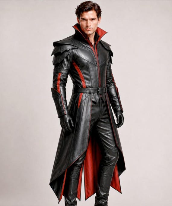 Vampire Lord Gothic Leather Armor Costume – Handmade Dark Fantasy Warrior Outfit for LARP, Halloween & Cosplay
