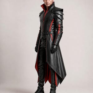 Vampire Lord Gothic Leather Armor Costume – Handmade Dark Fantasy Warrior Outfit for LARP, Halloween & Cosplay image 3