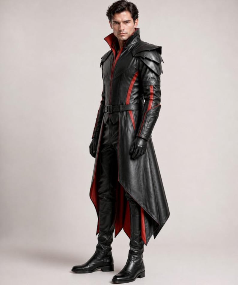 Vampire Lord Gothic Leather Armor Costume – Handmade Dark Fantasy Warrior Outfit for LARP, Halloween & Cosplay image 3