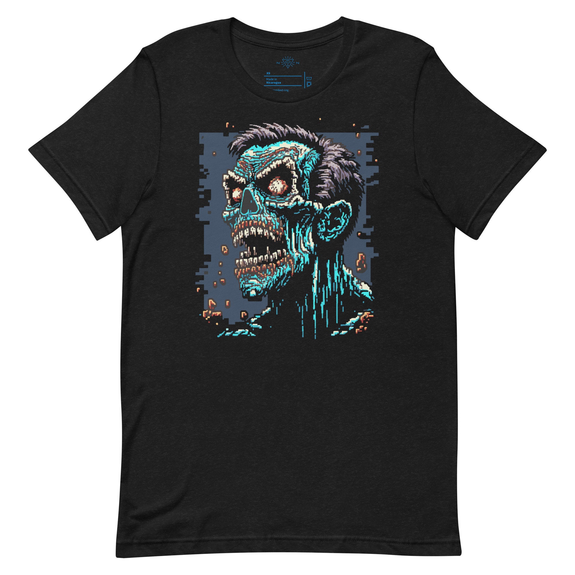 Vintage Zombie Pixel Art T-shirt - 8 Bit Gaming Inspired