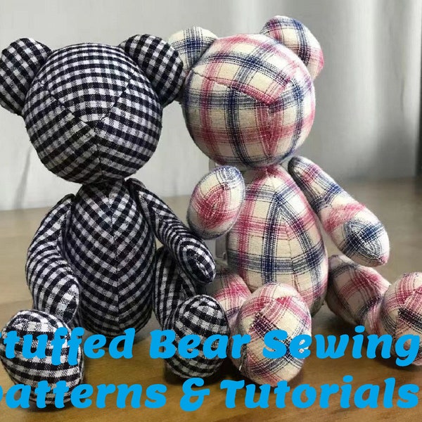 Stuffed Teddy Bear Digital PDF Sewing Pattern & Tutorial, memory instant download, Gift for Mom, memory Teddy bear pattern,easy for beginner