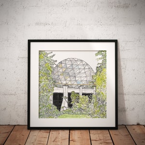 A.V. Fomin Botanical Garden Kyiv Ukraine Greenhouse Climatron Watercolor Print Digital Art Printable Download