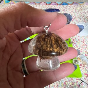 Real morel mushroom necklace