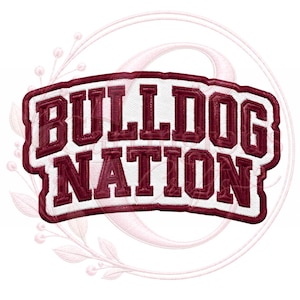 Parche bordado termoadhesivo de Bulldog Nation / Parche con espíritu universitario / Parche inspirado en HBCU /
