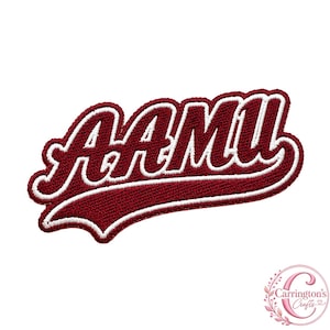 AAMU Embroidered Iron-On Patch | Alabama A&M Script Patch | College Pride Patch | HBCU Embroidery | 4.31”
