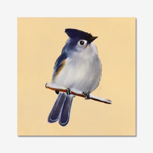 Wall Art Print - Titmouse Songbird - 8x8 - Bird Home Decor - Wildlife Artwork