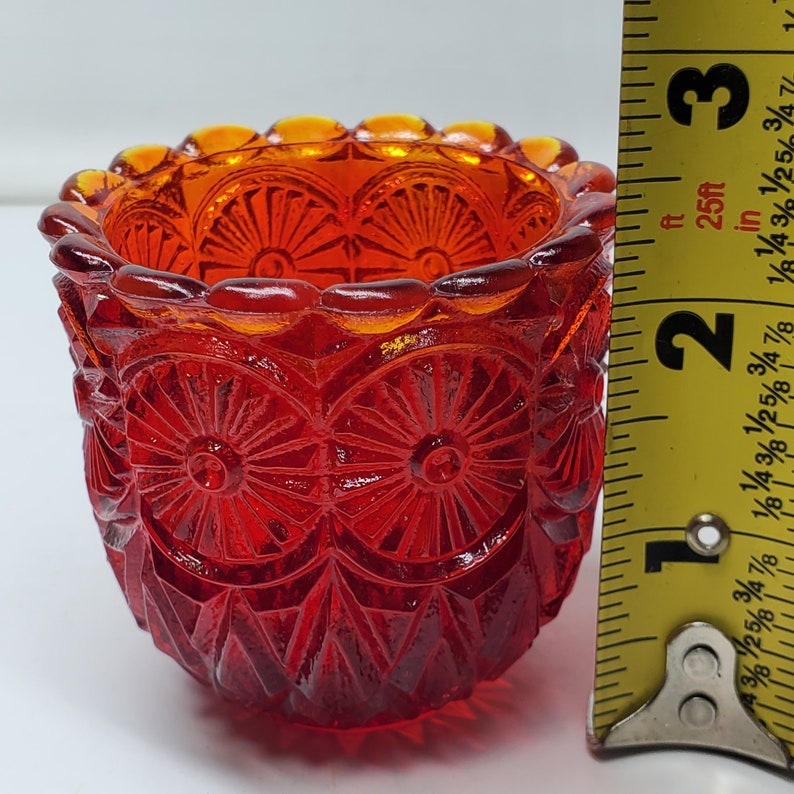 Vintage Faroy Ruby Red Amberina Candle Cup Toothpick Holder Etsy