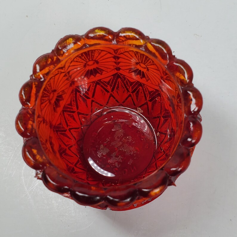 Vintage Faroy Ruby Red Amberina Candle Cup Toothpick Holder Mark Farboy USA 1975 Etsy