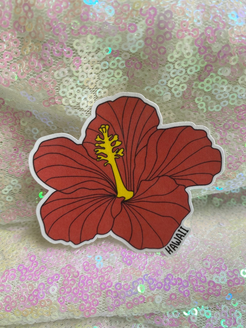 Hibuscus Sticker Red Hibiscus|stickers - Etsy