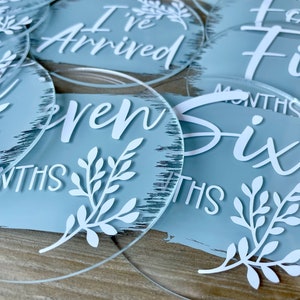 First Year Baby Milestones Discs | Acrylic Disc Collection | New Parents | Babies First Year | Baby Milestone Collection | Baby Shower Gift
