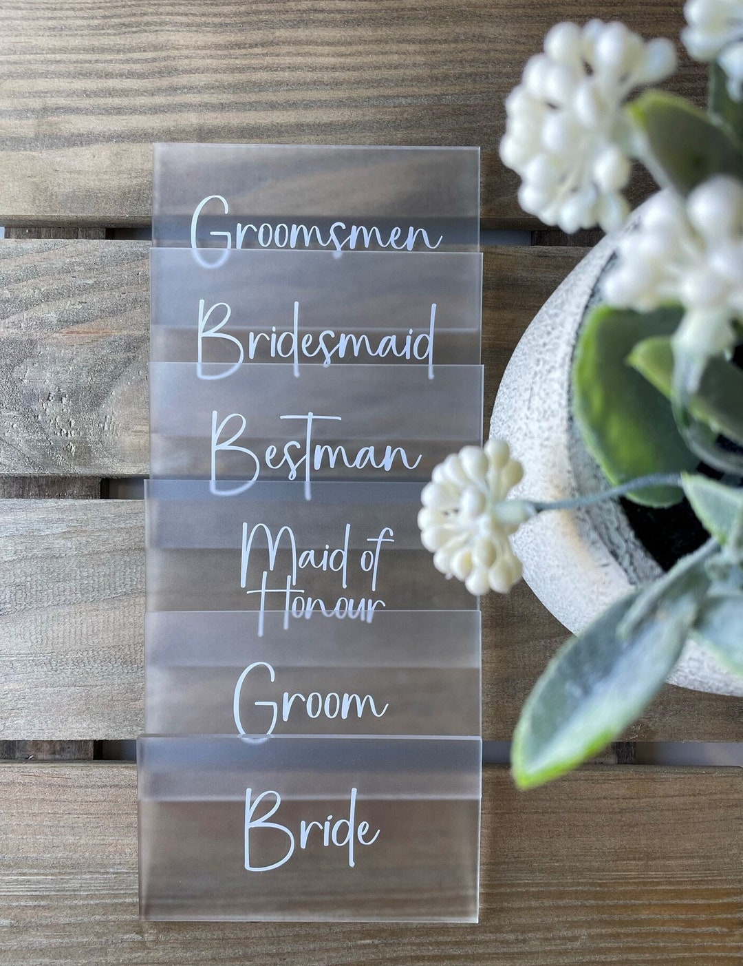 Frosted Acrylic Wedding Place Cards Wedding Name Cards Wedding Favours