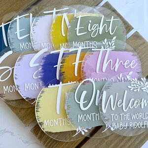 Multicoloured First Year Baby Milestone Acrylic Disc Collection | Babies First Year | Baby Milestone Discs | Baby Shower Gift | New Parents