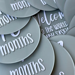 Baby Milestones Discs | Acrylic Disc Collection | Acrylic Disc Milestones | Babies First Year | Baby Milestone Collection | Baby Shower Gift