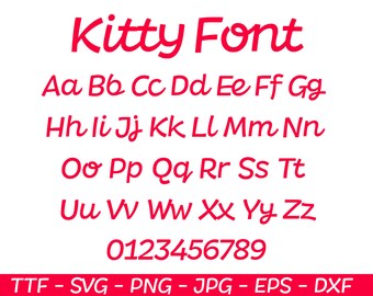 Kitty Font SVG, doodle font, cat alphabet, baby font svg, cat font, cat svg, animal font, cat letters, cute font, cat lover, cat clipart