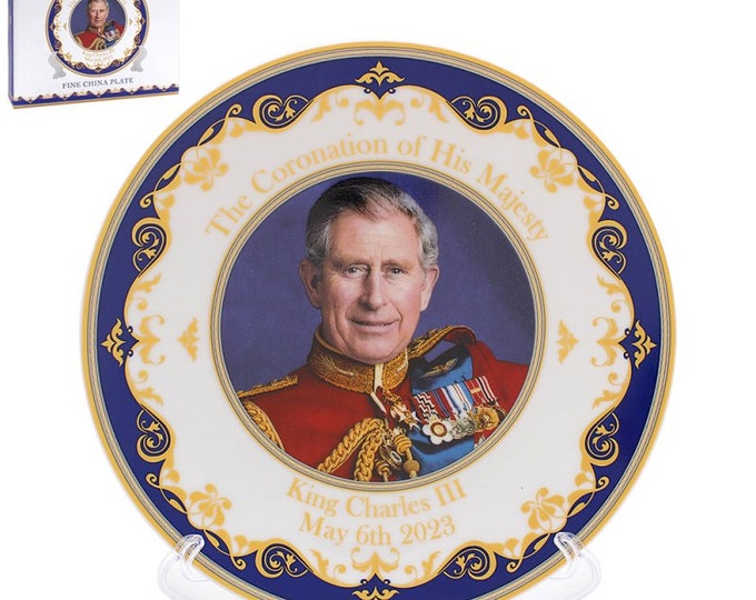 HM King Charles III commemorative coronation day plate 12cm beautiful boxed