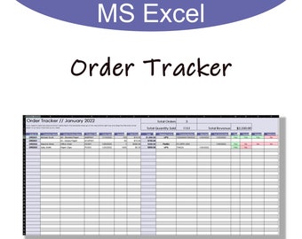 Plantilla de seguimiento de pedidos simple: Hoja de cálculo de MS Excel (descarga digital)