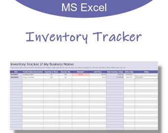 Simple Inventory Tracker, Inventory Spreadsheet, MS Excel, Inventory Management, Inventory Template Sheet - Purple