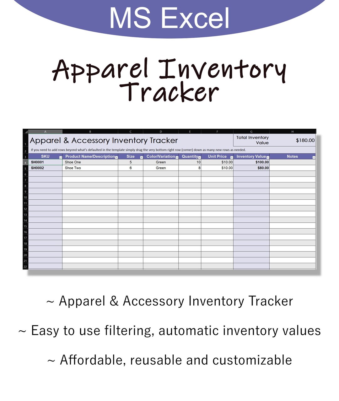Inventory Tracking Template Excel