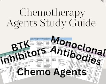 Comprehensive Chemotherapy Agents Study Guide | COMBO DISCOUNT | All 3 guides (Chemo, BTKi&#39;s, + MAb) | Clinical Pearls | Healthcare Learning
