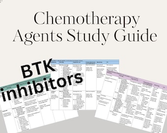 Comprehensive Chemotherapy Agent Study Guides- BTK inhibitors ONLY | Clinical Pearls | Healthcare Learning