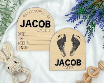 Hello World Baby Birth Stats Sign | Baby Arrival Name Announcement Sign | Baby Name Reveal | Customized Baby Announcement Sign for Hospital