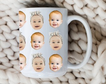 Custom Face Mug, Personalized Baby Face Mug, Custom Grandparent Mug, Personalized Mug with Baby Face Photo, Customizable Mug Photo