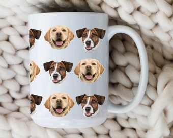 Custom Pet Mug, Personalized Dog Coffee Mug for Pet Lovers Birthday Gift, Custom Pet Mug, Pet Remembrance, Pet Loss, Multiple Dog Face Mug