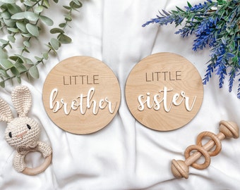 Surprise Gender Reveal Announcement Sign, Little Sister Little Brother Photo Prop, Gender Reveal Sign for Hospital,Boy or Girl Gender Reveal