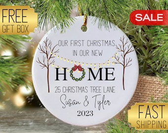 Adorno personalizado para la primera casa 2025, adorno para nuestra primera Navidad en casa nueva, adorno para la primera casa, adorno para nueva dirección, inauguración de la casa