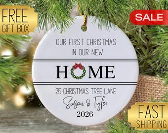 Personalized First Home Ornament 2026, Our First Christmas in New Home Ornament, First House Ornament, New Address Ornament, Housewarming