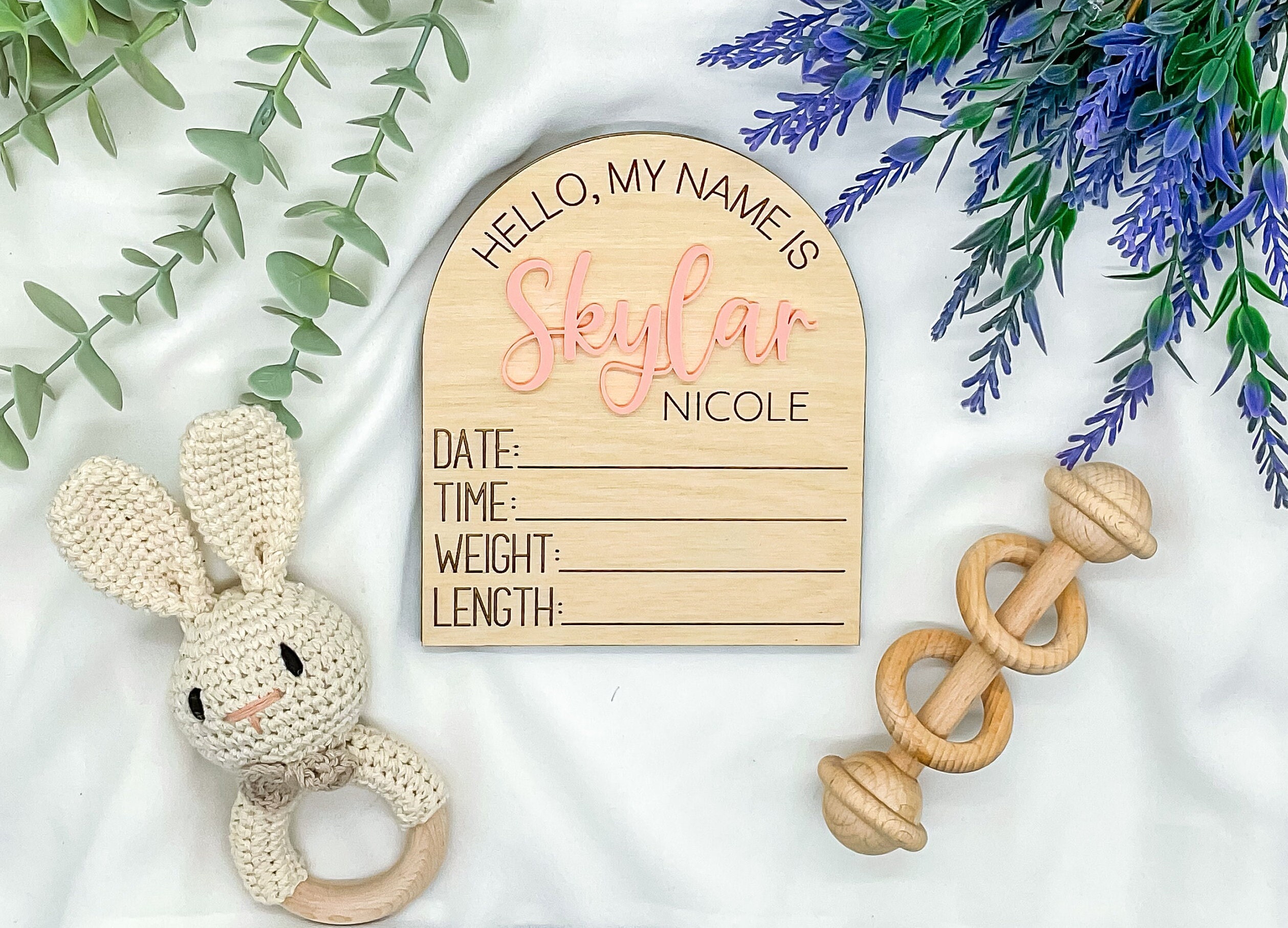 Arch Baby Birth Stats Sign | Baby Arrival Name Announcement Sign | Baby ...