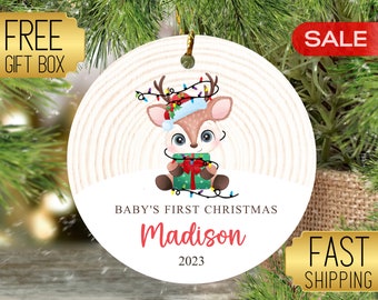 Babys First Christmas Ornament 2025, Baby Ornament Personalized, Custom Baby Christmas Keepsake, Family Ornament Personalized