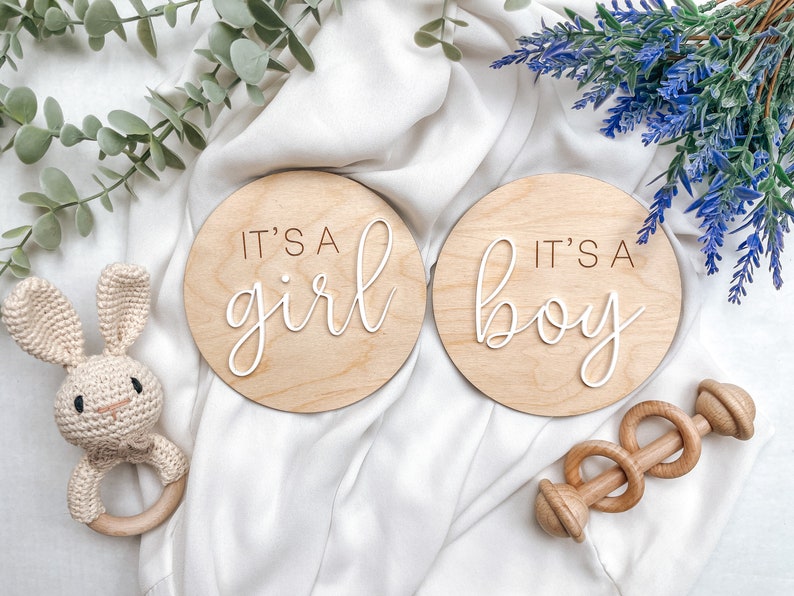 Surprise Gender Reveal Announcement Sign, Its A Girl Its A Boy Gender Photo Prop, Gender Reveal Sign for Hospital, Boy or Girl Gender Reveal Both Signs ACRYLIC