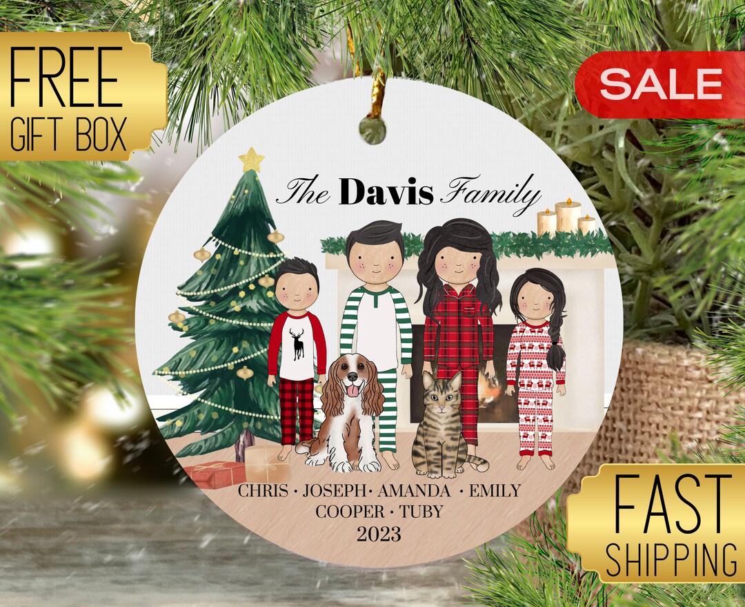 Custom Family Ornament 2024, Personalized Family With Children Ornament ...