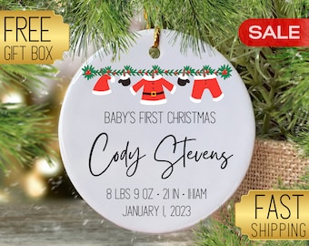 Babys First Christmas Ornament 2026, Baby Ornament Personalized, Custom Baby Christmas Keepsake, Grandparents Gift, Family Ornament