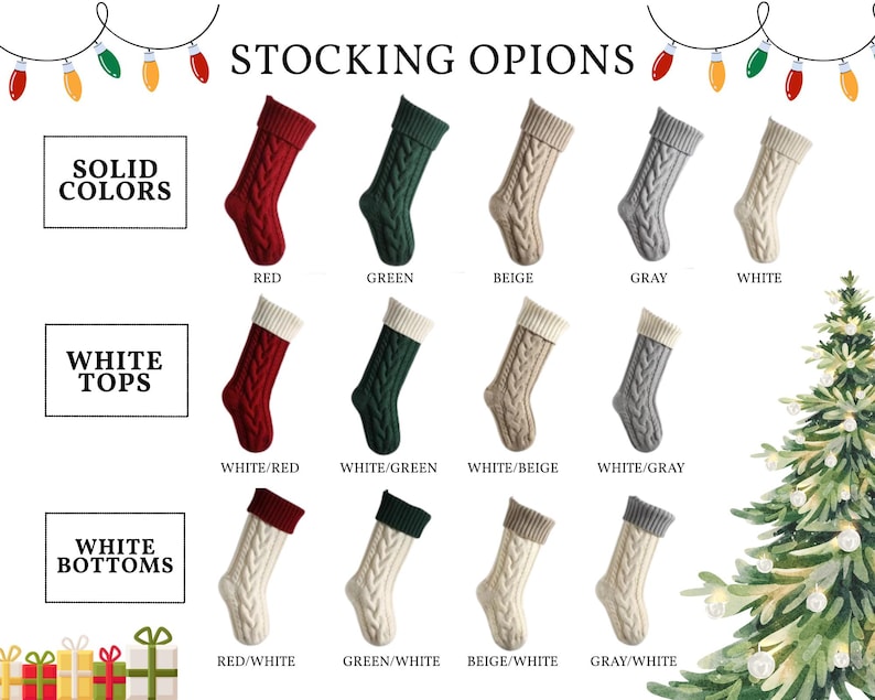Personalized Christmas Stocking, Embroidered Family Christmas Stockings