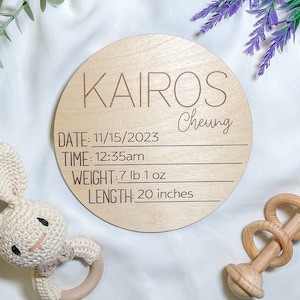 Engraved Baby Arrival Announcement Sign, Custom Baby Name With Engraved Birth Stats - Unique Baby Shower Gift