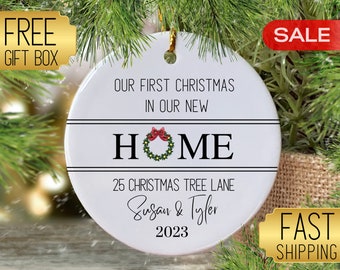 Adorno personalizado para el primer hogar 2026, Adorno para nuestra primera Navidad en el nuevo hogar, Adorno para la primera casa, Adorno para nueva dirección, Inauguración de la casa