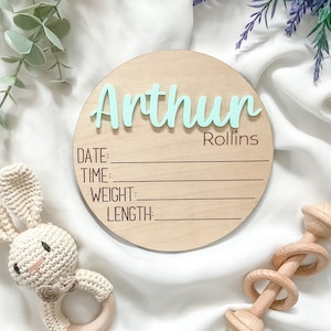 Custom Baby Arrival Announcement Sign, Baby Name With Birth Stats, Baby Name Reveal, Personalized Baby Announcement Sign, Sign for Hospital image 8