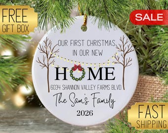 Personalized First Home Ornament 2026, Our First Christmas in New Home Ornament, First House Ornament, New Address Ornament, Housewarming
