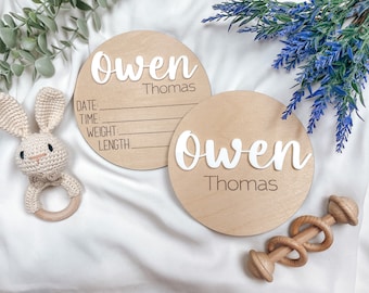 Custom Baby Arrival Sign, Baby Announcement Sign for Hospital, Baby Welcome Name Stats Sign, Baby Name Reveal, Personalized Just Born Sign