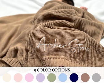 Manta personalizada para bebé, nombre del bebé bordado en la manta, primera manta personalizada para el bebé, manta de recuerdo para recién nacido, regalo único para baby shower