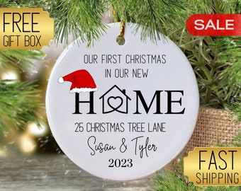 Our First Home Ornament 2025, First Christmas in Our New Home Ornament, First Home Ornament Personalized, Home Address Ornament